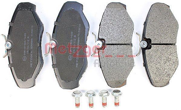Jeu de 4 plaquettes de frein METZGER ref. 1170110